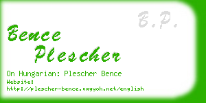 bence plescher business card